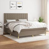  The Living Store Box spring postelja z vzmetnico taupe 160x200 cm blago - Box Spring Postelja, (21499390) Cene