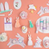 Meri Meri papirnati krožniki die cut leaping spring bunny (8 kosov) | Shoptok.si