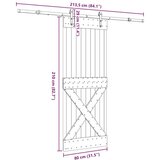 vidaXL Drsna vrata s kompletom vodil 80x210 cm trdna borovina | Shoptok.si