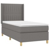  Box spring postelja z vzmetnico temno siva 100x200 cm blago, (20727095) | Shoptok.si