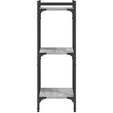  Regal za knjige s 3 razine siva boja hrasta 40x30x86 cm drveni | shoptok.hr