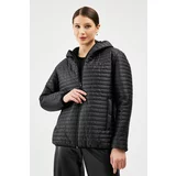 River Club Women's Black Hooded Inner Lined Water And Windproof Coat.