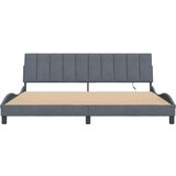 Okvir kreveta s LED svjetlima tamnosivi 200 x 200 cm baršunasti | shoptok.hr