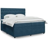  Krevet s oprugama i madracem tamnoplavi 200x200 cm baršunasti | shoptok.hr