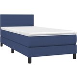 Krevet box spring s madracem LED plavi 90x200 cm od tkanine | shoptok.hr