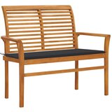 vidaXL Vrtna klop z antracitno blazino 112 cm trdna tikovina Cene