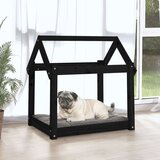  Krevet za pse crni 71 x 55 x 70 cm od masivne borovine | shoptok.hr