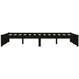  Posteljni okvir črn iz trdnega lesa 120x190 cm 4FT, (20684544) | Shoptok.si