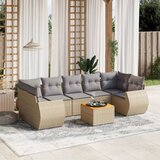  8-dijelni set vrtnih sofa od poliratana s jastucima bež | shoptok.hr