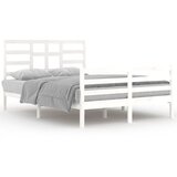 The Living Store Posteljni okvir bel iz trdnega lesa 140x200 cm - Posteljni Okvir, (21528750) | Shoptok.si
