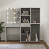 vidaXL LED toaletna mizica z 2 omaricama betonsko siva inženirski les Cene