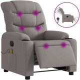 vidaXL Električni masažni naslanjač taupe blago | Shoptok.si