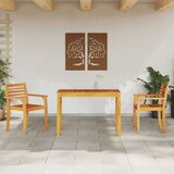  Vrtni set za objed 3 pcs Smeđa Čvrsto drvo akacije | shoptok.hr
