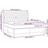  Box spring postelja z vzmetnico temno siva 160x200 cm blago, (20790390) | Shoptok.si