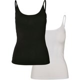 Urban Classics Women's Basic Top 2-Pack Black + White | Shoptok.si