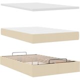  Otomanski okvir kreveta s madraca krem 120x200cm od tkanine | shoptok.hr
