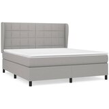 The Living Store Box spring postelja z vzmetnico svetlo siva 160x200 cm žamet - Box Spring Postelja, (21489080) | Shoptok.si