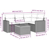 5-dijelni vrtni set sofa s jastucima bež od poliratana | shoptok.hr
