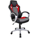 XORA GAMING STOL les, kovina, umetna masa, tekstil siva, večbarvno, rdeča, črna | Shoptok.si