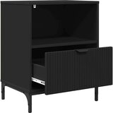 vidaXL Nočna omarica s predalom Črna 49 x 36 x 61 cm Konstruiran les | Shoptok.si