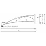  nadstre&amp;scaron;nica za vrata 120x82cm bela baza ploča opal 6mm Slike