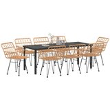  Vrtni set za objed 9 kom. Smeđa Čelik s prahom premazan | shoptok.hr