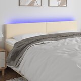 vidaXL LED uzglavlje krem 160x5x78/88 cm od tkanine Cijene