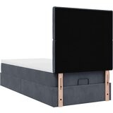 vidaXL Otomanski posteljni okvir z vzmetnicami siv 90x190cm žamet | Shoptok.si