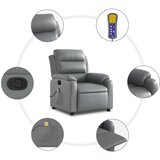  fotelja za odmor siva umjetna koža - Siva 1 Ručno guranje unatrag | shoptok.hr