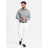 Ombre Men's shirt with pocket REGULAR FIT - grey melange | Eponuda.ba