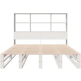 vidaXL Krevet s regalom za knjige bez madraca bijeli 140x200cm od drva | shoptok.hr