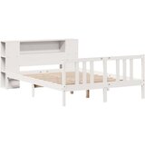  Krevet s regalom z knjige bez madraca bijeli 150x200cm borovina | shoptok.hr