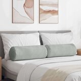 vidaXL Blazine 2 pcs Svetlo siva Ø 25 x 70 cm Žametna tkanina | Shoptok.si