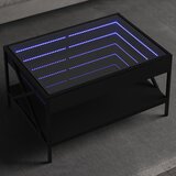 Furnova Klubska mizica z neskončnimi LED črna 70x50x38 cm, (21914959) Cene