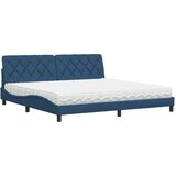 Krevet s madracem plavi 200 x 200 cm od tkanine | Eponuda.com