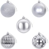  Set božićnih kuglica 50 kom. Srebrna 8 cm Polistiren | shoptok.hr