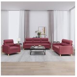 vidaXL 3-dijelni set sofa s jastucima crvena boja vina od tkanine Cijene