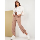 DStreet Spodnie damskie spadochronowe MITON beżowe | Shoptok.si