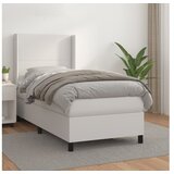  Krevet s oprugama i madracem bijeli 90 x 190 cm od umjetne kože | shoptok.hr