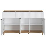 Mömax komoda plissee, bela, barva hrasta | Shoptok.si