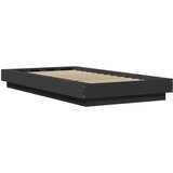 vidaXL Posteljni okvir z LED lučkami črn 100x200 cm inženirski les | Shoptok.si