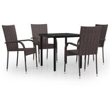  5-dijelni vrtni blagovaonski set smeđe-crni | shoptok.hr