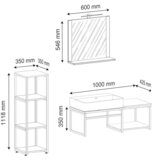MID.YOU kopalnica bitila 100, bela, barva hrasta, 4-Delno | Shoptok.si