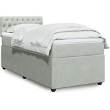 vidaXL Box spring postelja z vzmetnico svetlo siva 90x200 cm žamet Cene