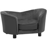 SOFA za pse tamnosiva 69 x 49 x 40 cm od pliša i umjetne kože | shoptok.hr