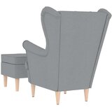  Fotelja od tkanine s tabureom svjetlosiva | Shoptok.si