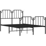 Metalni okvir kreveta s uzglavljem i podnožjem crni 120x200 cm | shoptok.hr
