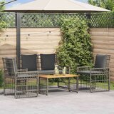  Set vanjskog namještaja s jastukom 4 pcs Siva i tamno siva - siva i tamnosiva 2x pojedinačna stolica +1x klupa +1x veliki stol | shoptok.hr
