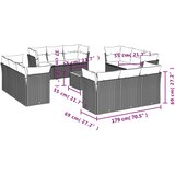  13-dijelni set vrtnih sofa s jastucima poliratan crni | shoptok.hr