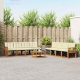  Set vanjskih sofa 9 kom. Prirodna i krem | shoptok.hr